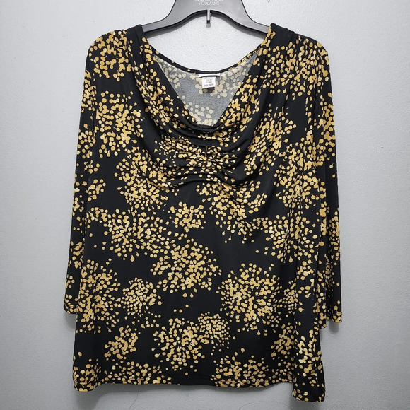 Jaclyn and Smith women's blouse top size XXL yellow and black - Picture 1 of 7